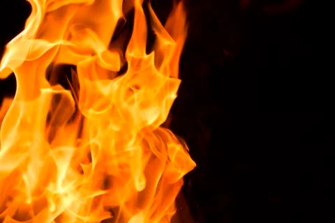 Fire flames at night Stock Photos