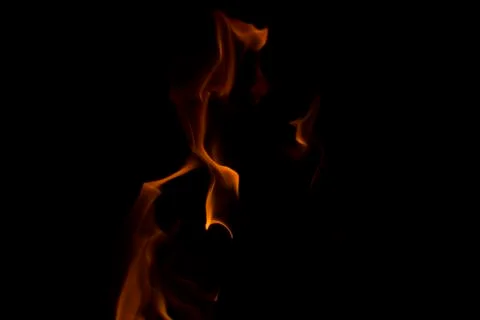 Fire flames at night Stock Photos