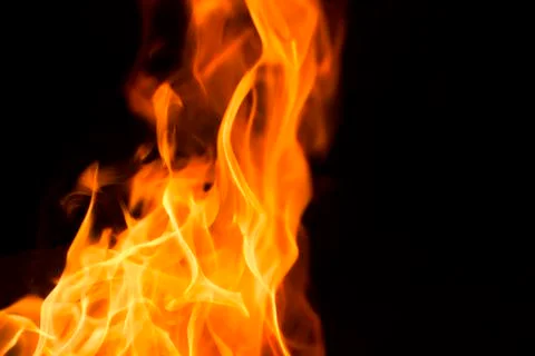 Fire flames at night Stock Photos