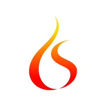 Fire Flames Oild Drop Shape Symbol Graphic Stock Illustration