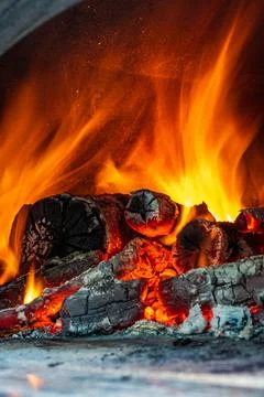 Fire Flames in a Oven 写真素材