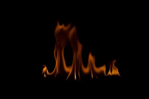 Fire flames is powerful , Shoot in a studio with a black background. Foto stock