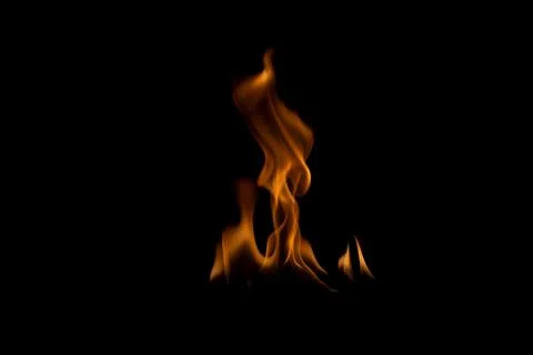 Fire flames is powerful , Shoot in a studio with a black background. Stock Photos