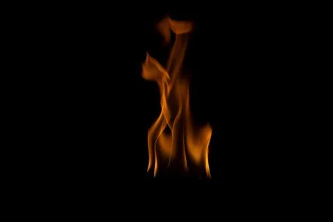 The fire flames is powerful , Shoot in a studio with a black background. Stock Photos