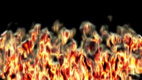 Fire flames, Realistic fire flames with smoke on screen. Stock Footage 293485689