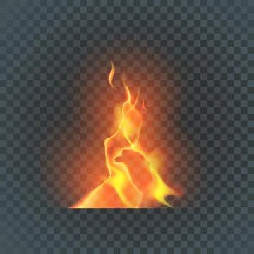 Fire flames realistic vector illustration Stock Illustration