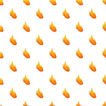 Fire flames repeating seamless pattern on white background Stock Illustration