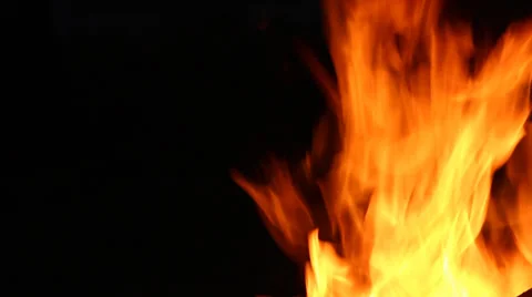 Fire flames right side - close up Stock Footage 33801123