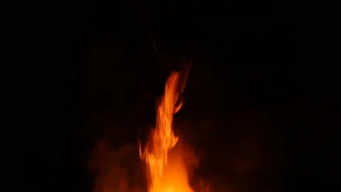 Fire flames rises up with smoke Stockbeeldmateriaal 162637610