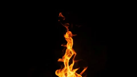 Fire Flames Rising on Black Background Stock Footage 284721892