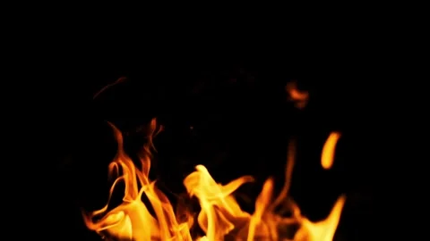 Fire Flames Rising in Slow Motion Stock Footage 284674030