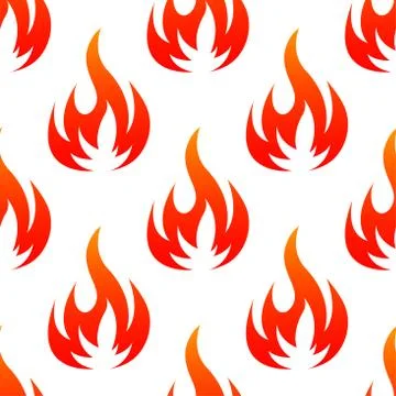 Fire flames seamless pattern Stock Illustration
