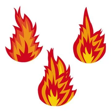 Fire flames set Illustrazione stock