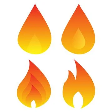 Fire flames, set Logo design inspiration vector Stock Illustration