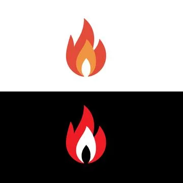 Fire flames set logo design . Stock Illustration