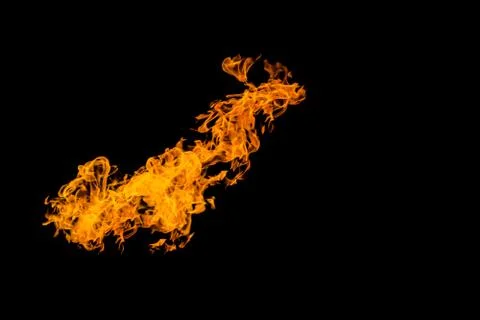 Fire, flames in the shape of a moose's muzzle. Fire on black background isola Stock Photos