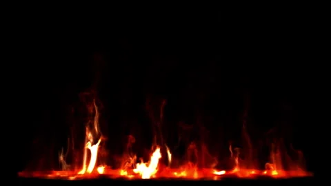 Fire flames in slow motion on black background Stock Footage 275918860