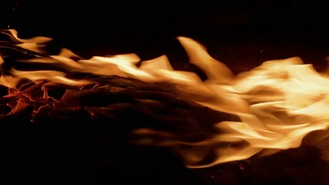 Fire flames in slow motion burning from right to left, Stock Footage 113263822