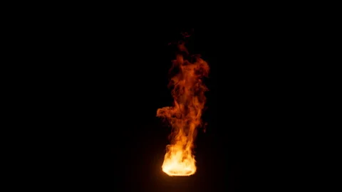 Fire Flames small isolated on black background Stock Footage 286060331