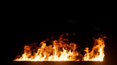 Fire Flames small isolated on black background Stock Footage 286061045