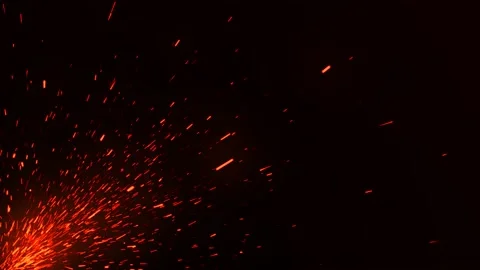 Fire flames with sparks abstract animation. Stock Footage 169370260