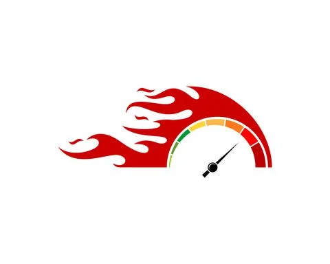 Fire flames with speedometer inside Stock Illustration