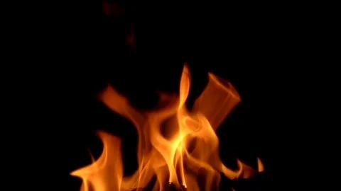 Fire flames in super slow motion isolated on black. Stock Footage 119915290