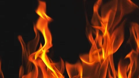 Fire flames in super slow motion isolated on black background. Stock Footage 120000660