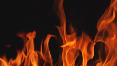 Fire Flames in Super Slow Motion on black background. Stock-Footage 120250062