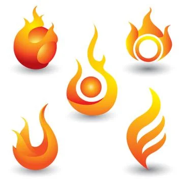 Fire flames symbol icon Stock Illustration