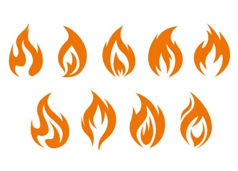 Fire flames symbols Illustrazione stock
