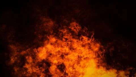 Fire flames texture on isolated black background. Perfect texture overlays fo Stock Illustration