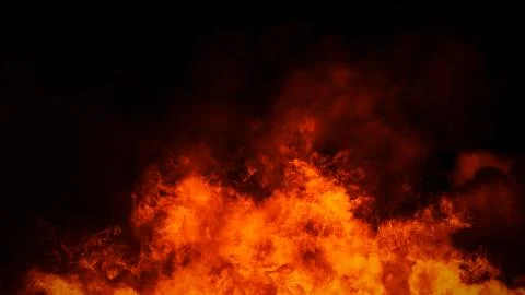 Fire flames texture on isolated black background. Perfect texture overlays fo Stock Illustration