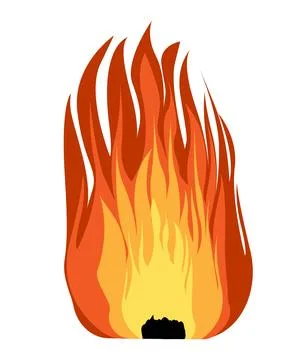 Fire with flames vector bonfire for fireplace decor Illustrazione stock