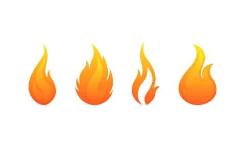Fire flames vector icons set. Flame bonfire symbol isolated. Vector EPS10 Illustrazione stock