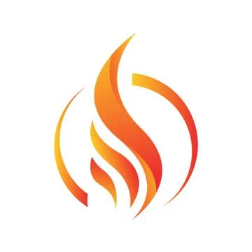 Fire flames vector icons vector logo design in white background Stock Illustration