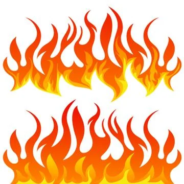 Fire flames vector set Stock Illustration