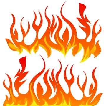 Fire flames vector set Illustrazione stock