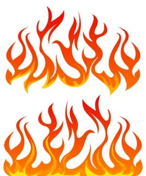 Fire flames vector set Stock Illustration
