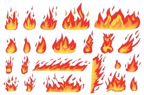 Fire Flames Vector Set Stockillustratie