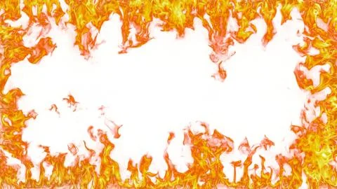Fire flames on white background Stock Photos