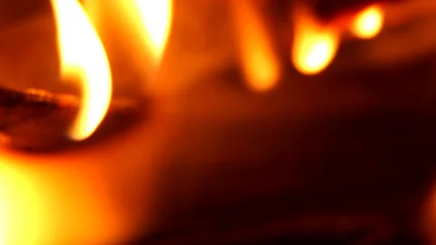 Fire Flames From Wood Ember for Grill Bbq Firewood Stock Footage 164984818