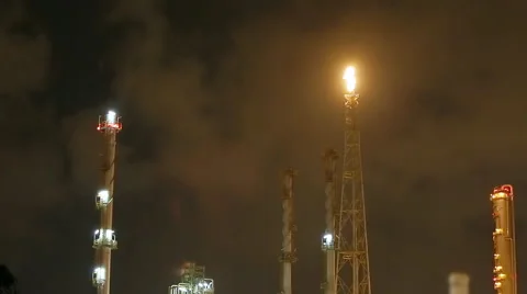 Fire from flare structure Stock Footage 49427306