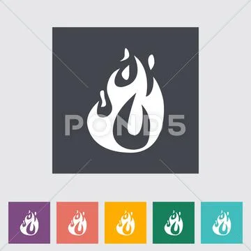 Fire flat icon Stock Illustration