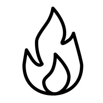 Fire flat outline icon イラスト素材