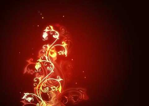 Fire flower ornament Stock Illustration