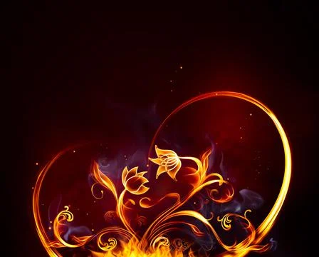 Fire Flowers Background Stock Illustration