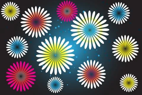 Fire flowers Stock Illustration