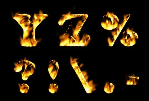 Fire font collection.  Stock Illustration