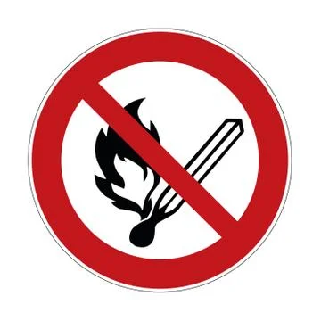 Fire forbidden sign - caution, warning sign  - vector   illustration , Stock Illustration